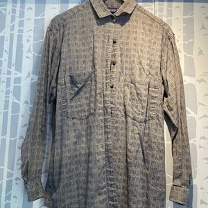 Patagonia Grey/Gray 100% Cotton Long Sleeve Button Up Shirt Womens size Large